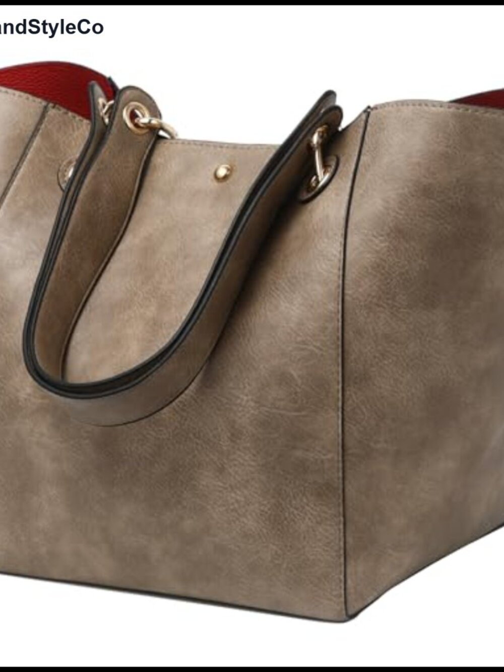 Large Work Tote Bag for Women Vegan Leather Bucket Purse Crossbody Shoulder Bag